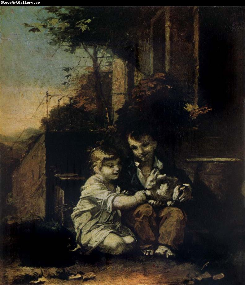 Pierre-Paul Prud hon Children with a Rabbit